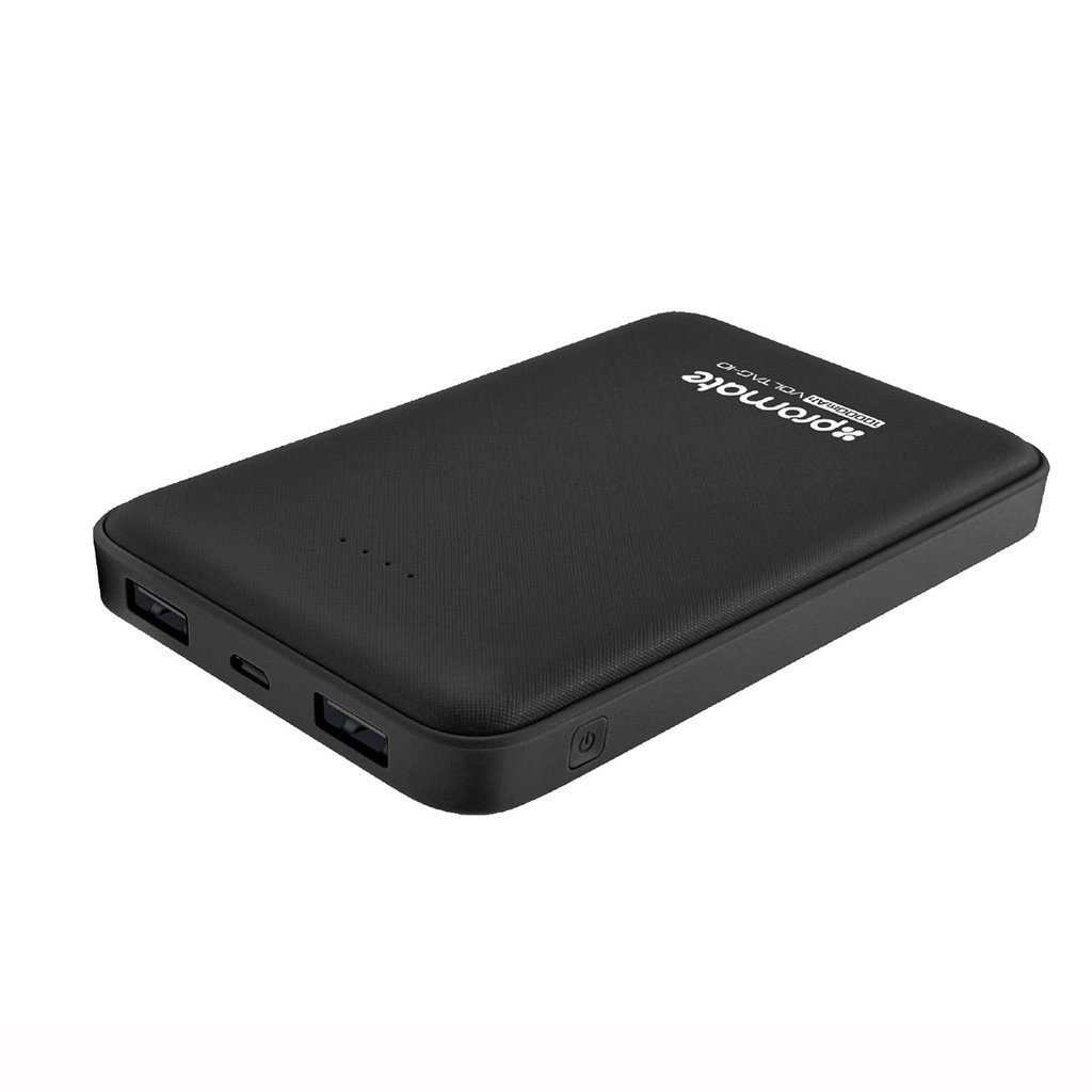 Promate 'volTag-10' 10,000mAh Li-Polymer Powerbank, Fast Charging, Lightweight - Black
